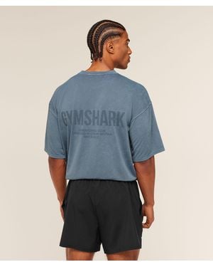 GYMSHARK Conditioning Club Washed T-Shirt - Blue