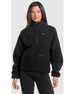 GYMSHARK Sherpa 1/4 Zip - Black