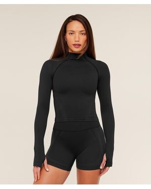 GYMSHARK Weekend Seamless Long Sleeve Top - Black