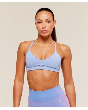 GYMSHARK Washed Minimal Sports Bra - Blue