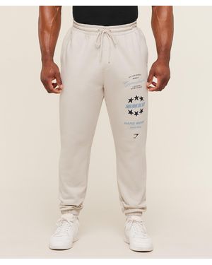 GYMSHARK Global Lifting Graphic Trousers - Natural