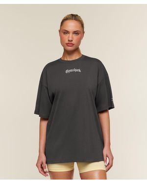 GYMSHARK Chrome Graphic T-Shirt - Grey