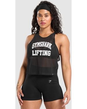 GYMSHARK Rest Day Mesh Midi Tank - Black