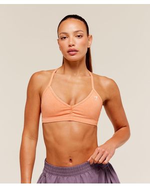 GYMSHARK Washed Minimal Sports Bra - Orange