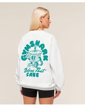 GYMSHARK Baking That Cake Graphic Sweatshirt - White