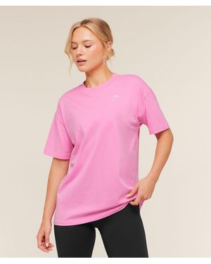 GYMSHARK Training Oversized T-Shirt - Pink