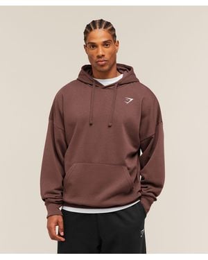 GYMSHARK Crest Oversized Hoodie - Brown
