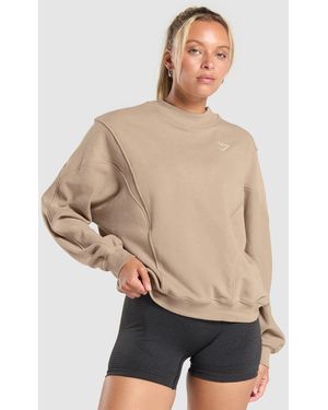 GYMSHARK Rest Day Cotton Contour Pullover - Natural