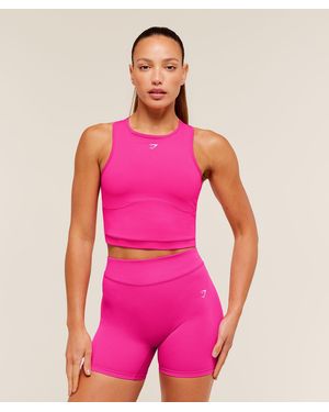 GYMSHARK Lifting Dipped Crop Tank - Pink