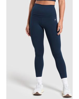 GYMSHARK Everyday Foldover Leggings - Blue