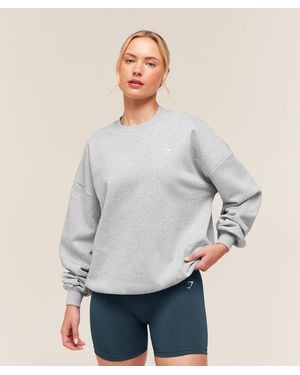 GYMSHARK Training Oversized Fleece Sweatshirt - Gray