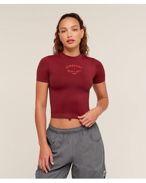 GYMSHARK Heavy Duty Seamless T-Shirt - Red