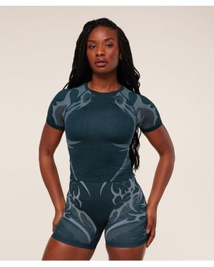 GYMSHARK Storm Seamless Top - Blue