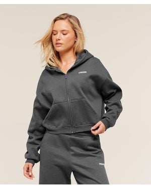 GYMSHARK Cosy Luxe Zip Through Hoodie - Grey