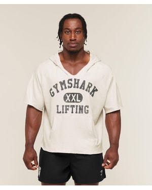 GYMSHARK Summer Pump Cover Short Sleeve Hoodie - Natural