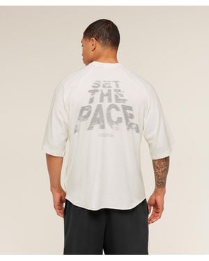 GYMSHARK Set The Pace Boxy T-Shirt - White