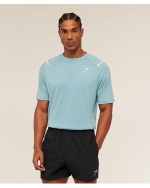 GYMSHARK Arrival Contrast T-Shirt - Blue