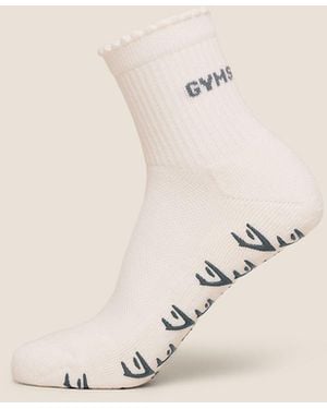 GYMSHARK Frill Pilates Midi Sock - Natural