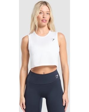 GYMSHARK Training Crop Tank - White