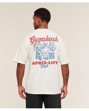 GYMSHARK Après-Lift Club T-Shirt - White