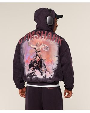 GYMSHARK Power X Frazetta Graphic Hoodie - Black