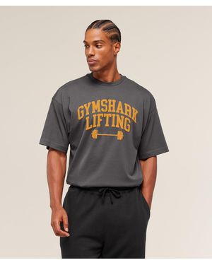 GYMSHARK Lifting Barbell T-Shirt - Grey