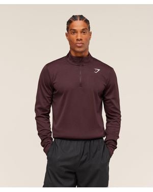 GYMSHARK Arrival 1/4 Zip - Red