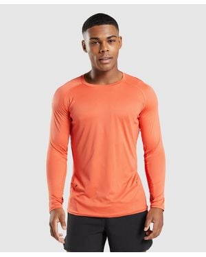 GYMSHARK Speed Evolve Long Sleeve T-Shirt - Red