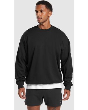 GYMSHARK Rest Day Essentials Crew - Black