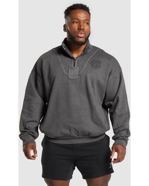 GYMSHARK Premium Legacy 1/4 Zip - Gray