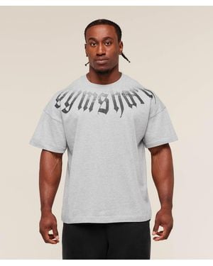 GYMSHARK Fade Graphic T-Shirt - Gray