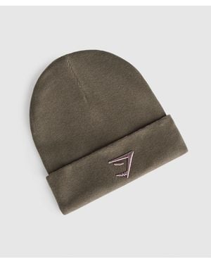 GYMSHARK Reverse Jacquard Beanie - Brown