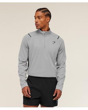 GYMSHARK Arrival Contrast 1/4 Zip - Grey