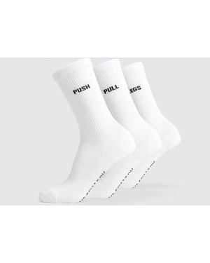 GYMSHARK Gfx Crew Socks 3Pk - White
