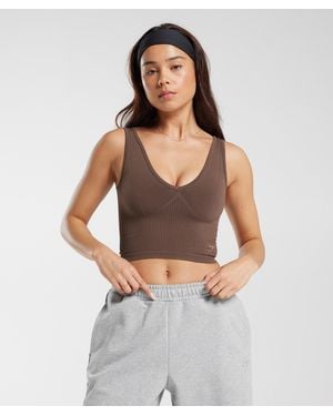 GYMSHARK Rest Day Seamless Midi Tank - Gray