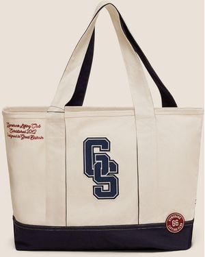GYMSHARK Collegiate Tote Bag - Natural