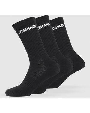 GYMSHARK Lite Crew Sock 3Pk - Black