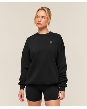 GYMSHARK Training Oversized Fleece Sweatshirt - Black