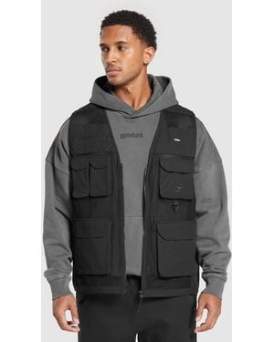 GYMSHARK Woven Gilet - Grey
