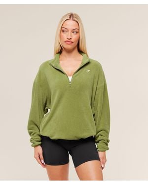 GYMSHARK Polar Fleece 1/4 Zip - Green