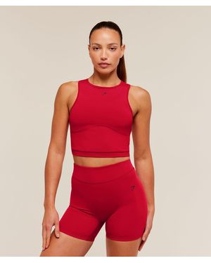 GYMSHARK Lifting Dipped Crop Tank - Red