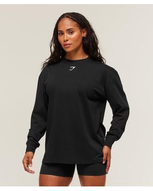 GYMSHARK Power Long Sleeve Top - Black