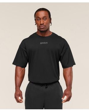 GYMSHARK Olde English T-Shirt - Black