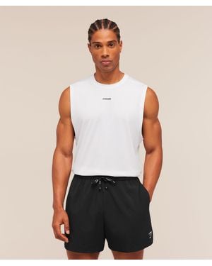 GYMSHARK Train Cut Off Tank - White