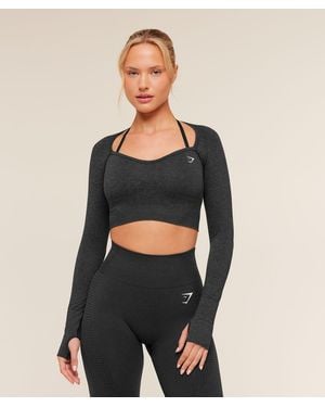 GYMSHARK Vital Sweetheart Neck Crop Top - Black