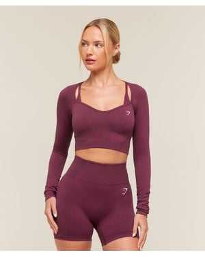 GYMSHARK Vital Sweetheart Neck Crop Top - Red
