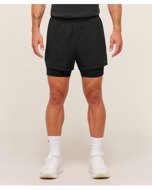 GYMSHARK Running 4" 2In1 Shorts - Black