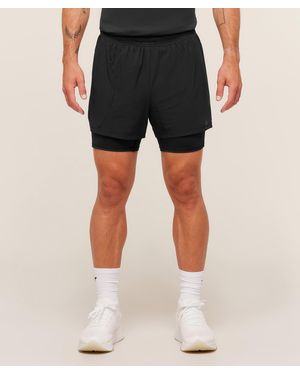 GYMSHARK Running 4" 2In1 Shorts - Black