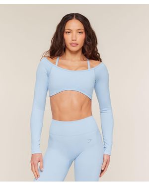 GYMSHARK Poise Long Sleeve Top - Blue