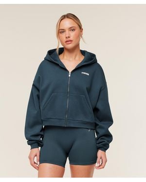 GYMSHARK Cozy Luxe Zip Through Hoodie - Blue